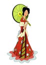 Japanese woman with umbrella