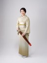 Japanese woman wearing kimono Royalty Free Stock Photo