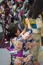Japanese women dressing kimono