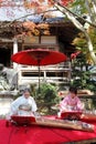 Japanese women playing the traditional koto