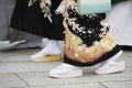 Japanese Women in Traditional Dress at Meiji Shrine Royalty Free Stock Photo