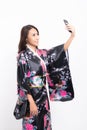 Japanese women wear kimonos Royalty Free Stock Photo