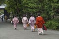 Japanese women wearing kimono in kyoto japan street