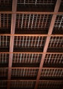 Japanese wooden ceiling with square beams details background