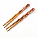 Japanese wooden chopstick isolated. Wooden pairs of chopsticks