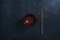 Japanese wooden chopsticks, bowl.