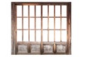 Japanese wooden door frame isolated Royalty Free Stock Photo