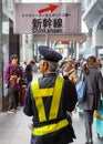 Japanese worker at Kyoto Station Royalty Free Stock Photo