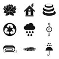 Japanese world icons set, simple style Royalty Free Stock Photo