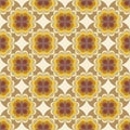 Japanese Yellow Flower Motif Vector Seamless Pattern