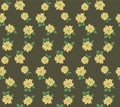 Japanese Yellow Star Flower Leaf Vector Seamless Pattern Royalty Free Stock Photo