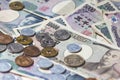 Japanese yen banknotes and coins Royalty Free Stock Photo