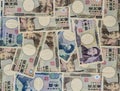 Japanese Yen currency bank note background Royalty Free Stock Photo