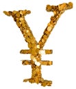 Japanese Yen currency. Symbol shaped with coins Royalty Free Stock Photo