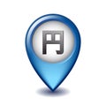 Japanese yen local symbol on Mapping Marker vector icon