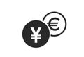 Japanese yen to euro currency exchange icon Royalty Free Stock Photo