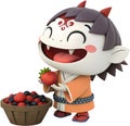 Japanese yokai character, blending folklore and captivating cartoon design.