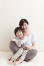 Japanese young grandmother and grandson, family