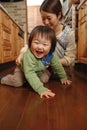 Japanese young parents and children Royalty Free Stock Photo