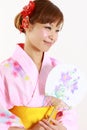 Japanese yukata with paper Fan