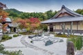 Japanese zen garden during autumn at Enkoji temple in Kyoto, Japan