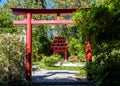 The japanese zen garden in the Conservatory and Botanical Garden of Geneva Royalty Free Stock Photo