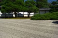 Japanese Zen garden of Ninnaji temple, Kyoto Japan Royalty Free Stock Photo