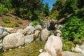 Japanese zen garden waterfall Royalty Free Stock Photo