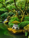 Japanese Zen Lake Botanical Garden, Feng Shuei Royalty Free Stock Photo