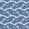 Japanese Zigzag River Wave Vector Seamless Pattern