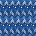 Japanese Zigzag Wave Dot Vector Seamless Pattern