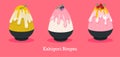 Kakigori or bingsu sweet jepanese dessert colection. Royalty Free Stock Photo