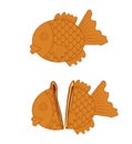 Japanese taiyaki fish- street style sweet with red bean. Delicious Asian desert Royalty Free Stock Photo