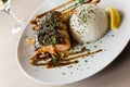 japanise style salmon shake teriyaki