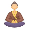 Japnese monk icon, cartoon style