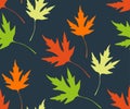 Vector autumn leaves seamless pattern. Creative background with leafs. Print for card, textile, cloth, scrapbookin