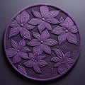 Japonism-inspired Purple Flower Stamping 3d Render Royalty Free Stock Photo