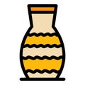 Jar amphora icon color outline vector