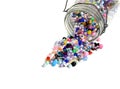 Jar of Beads for Crafts Jewelry Royalty Free Stock Photo