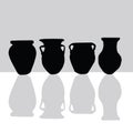 Jar black silhouette art vector Royalty Free Stock Photo