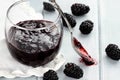 Jar of Blackberry Jam Royalty Free Stock Photo