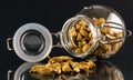 Jar of cardamom pods Royalty Free Stock Photo