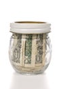 Jar of cash Royalty Free Stock Photo