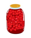 Jar with cherry compote Royalty Free Stock Photo