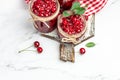 Jar of cherry jam and sour cherries. Berries cherry with syrup. Ripe ripe cherries. Sweet red cherries. Canned fruit. place for Royalty Free Stock Photo