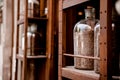 Jar of coffee beans in coffe shop