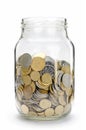 Jar with coins Royalty Free Stock Photo