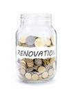 Jar with coins on Renovation Royalty Free Stock Photo