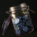 Jar of coins Royalty Free Stock Photo