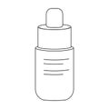 Jar of cream or serum cosmetic bottle. Simple linear icon of facial skin cosmetics